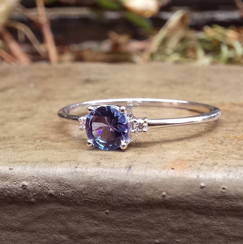 tanzanite - Customised Engagement Proposal Ring with Colour Gemstone